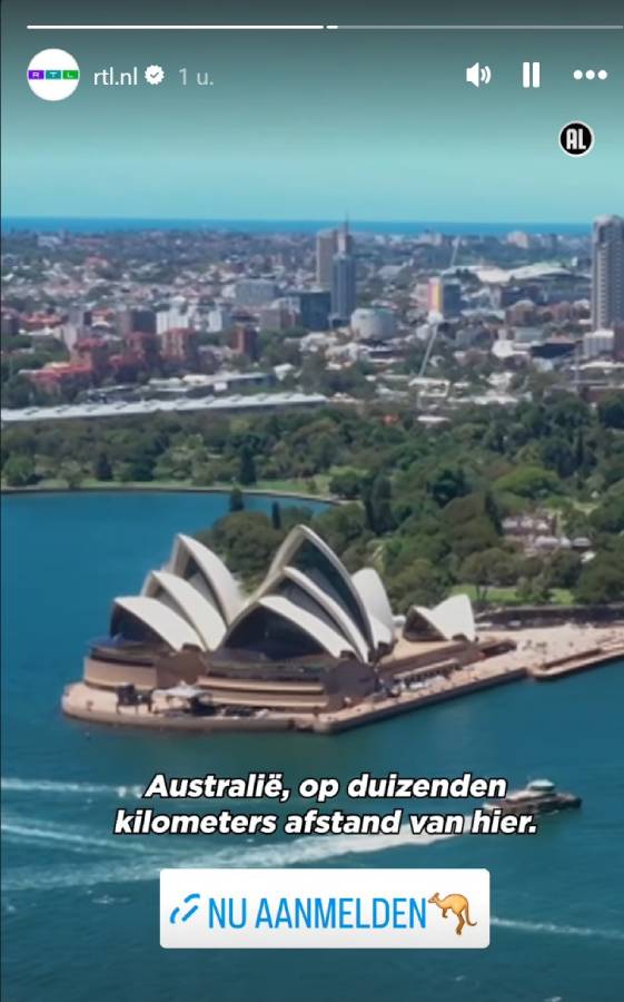 Story met daarin de link om aan te melden.